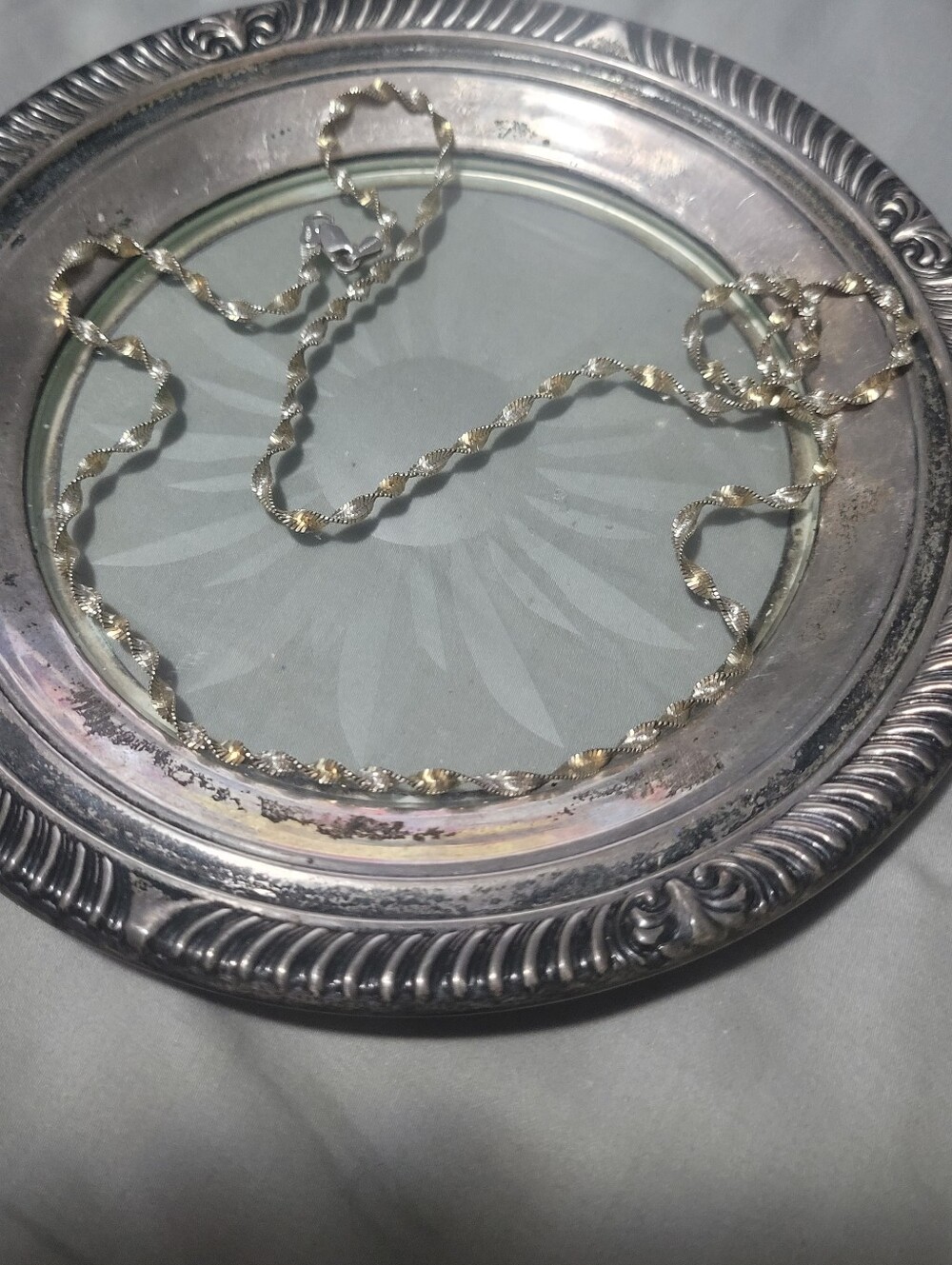 Sterling Silver Necklace Two Tone